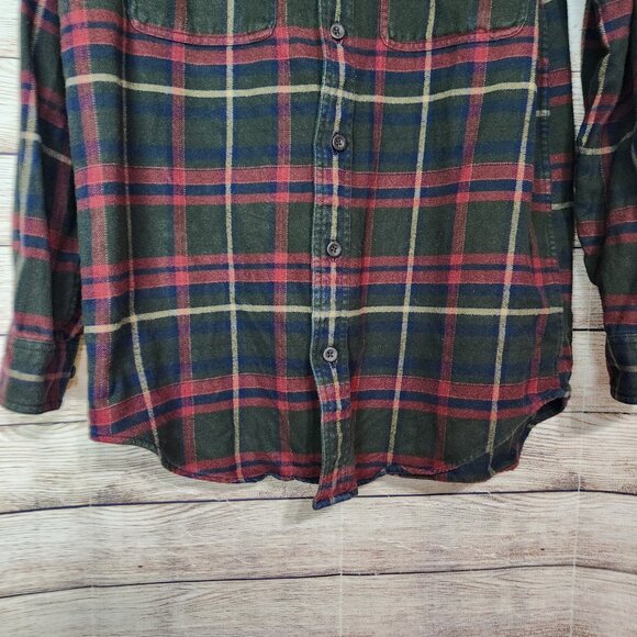 Orvis Perfect Flannel Shirt Long Sleeve Button Down Plaid Pockets Men's Medium - Picture 3 of 16